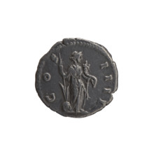 Denarius of Antoninus Pius (86–161; Roman emperor 138–161). Obverse: Head of Antoninus Pius in a