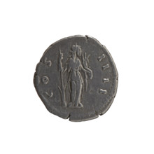 Denarius of Antoninus Pius (86–161; Roman emperor 138–161), c. 154–155. Obverse: Head of Antoninus