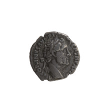 Denarius, Antoninus Pius (86–161; Roman emperor 138–161). Obverse: head of Antoninus Pius in a
