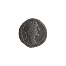 Denarius of Antoninus Pius (86–161; Roman emperor 138–161). Obverse: Head of Antoninus Pius in a