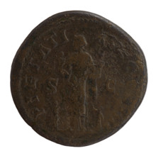 sestertius, Antoninus Pius (86–161; Roman emperor 138–161), issuer; obverse: head of the emperor in