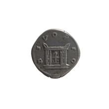 Denarius, posthumous issue after Antoninus Pius (86–161); also associated with Lucius Verus