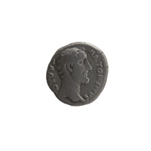 Denarius, posthumous issue: obverse — head of Antoninus Pius bare, facing right, inscription DIVV A