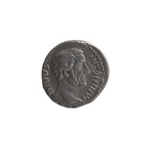 Denarius, after 161 CE. Obverse: head of Antoninus Pius without a cap to the right, inscription