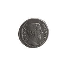 Denarius, Marcus Aurelius (121–180; Roman emperor 161–180) and Lucius Verus (130–169; Roman emperor