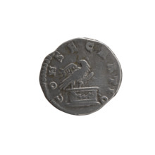 Denarius, after 161. Obverse: Head of Antoninus Pius bare, facing right, inscribed 'DIVVS