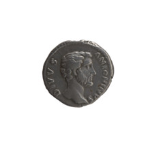 Denarius, after 161. Obverse: Head of Antoninus Pius without a covering to the right, legend 'DIVVS