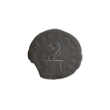 Denarius, after 161 CE. Obverse: Head of Antoninus Pius without a covering facing right,