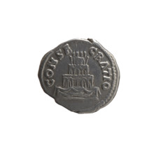Denarius, after 161 CE. Obverse: head of Antoninus Pius without a covering, with drapery on the