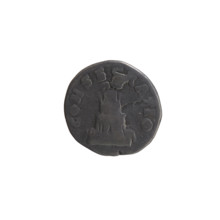 Denarius, after 161 CE. Obverse: Head of Antoninus Pius without a covering facing right,
