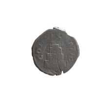 Denarius, after 161 CE. Obverse: Head of Antoninus Pius bare, drapery on left shoulder, facing