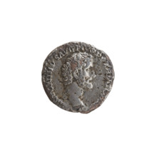 Denarius (hybrid, subaerate) of Antoninus Pius (r. 138–161). Obverse: Head of Antoninus Pius bare