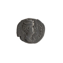 Denarius depicting draped bust of Faustina I facing right, inscription VSTIN - AVGVSTA around;