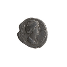 Denarius, Antoninus Pius (86–161; Roman emperor 138–161), issuer. Obverse: Bust of Faustina I in