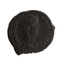 Bust of Faustina I in drapery and veil facing right, inscribed DIVA AVGVSTA · FAVSTINA; reverse: