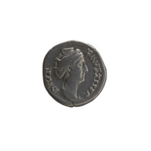 Denarius, posthumous issue for Faustina the Elder (98–141; Roman empress 138–141). Obverse: bust of