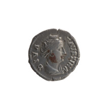 Denarius, posthumous issue of Faustina the Elder (98–141; Roman empress 138–141). Obverse: Bust of