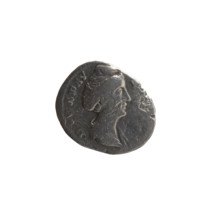Denarius, posthumous issue for Faustina the Elder (d. 141). Obverse: Bust of Faustina I draped,