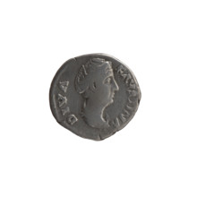 Denarius, posthumous bust of Faustina the Elder (98–141; Roman empress 138–141) facing right,