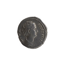 Denarius, posthumous issue of Faustina the Elder (98–141; Roman empress 138–141); issuer: Antoninus