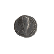 Denarius, posthumous issue for Faustina the Elder (98–141; Roman empress 138–141). Obverse: Bust of