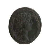Dupondius of Marcus Aurelius (121–180; Roman emperor 161–180), issued under Antoninus Pius (86–161;