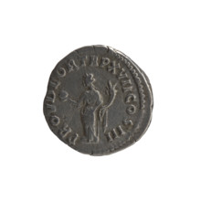 Denarius of Marcus Aurelius (121–180; Roman emperor 161–180). Obverse: Head of Marcus Aurelius with