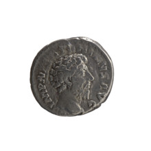 Denarius, Marcus Aurelius (121–180; Roman emperor 161–180), issuer; obverse: head of Marcus