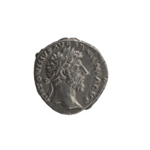 Denarius, Marcus Aurelius (121–180; Roman emperor 161–180), issuer; obverse: head of Marcus