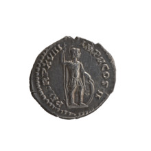 Denarius of Marcus Aurelius (121–180; Roman emperor 161–180), 163–164. Obverse: Head of Marcus