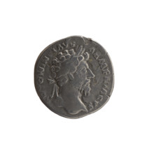 Denarius of Marcus Aurelius (121–180; Roman emperor 161–180), 163–164. Obverse: head of Marcus