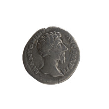 Denarius of Marcus Aurelius (121–180; Roman emperor 161–180), 163–164. Obverse: Head of Marcus