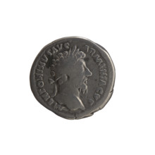 Denarius of Marcus Aurelius (121–180; Roman emperor 161–180), 165–166. Obverse: Head of Marcus
