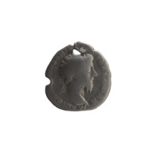 Denarius (with a hole). Marcus Aurelius (121–180; Roman emperor 161–180), issuer. Obverse: Head of