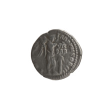 Denarius of Marcus Aurelius (121–180; Roman emperor 161–180). Obverse: Head of Marcus Aurelius in a