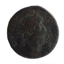 Sestertius of Marcus Aurelius (121–180; Roman emperor 161–180). Obverse: Head of Marcus Aurelius