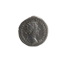 Denarius, Marcus Aurelius (121–180; Roman emperor 161–180), issuer. Obverse: Head of Marcus