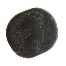 Sestertius, Marcus Aurelius (121–180; Roman emperor 161–180), issuer. Obverse: Head of Marcus