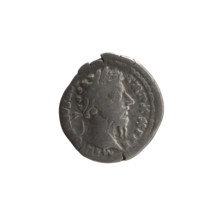 Denarius of Marcus Aurelius (121–180; Roman emperor 161–180), 168–169. Obverse: Head of Marcus