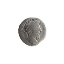 Denarius of Marcus Aurelius (121–180; Roman emperor 161–180), 169–170. Obverse: Head of Marcus