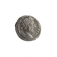 Denarius of Marcus Aurelius (121–180; Roman emperor 161–180), 173–174. Obverse: Bust of Marcus