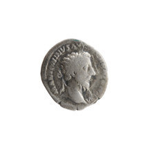 Denarius of Marcus Aurelius (121–180; Roman emperor 161–180), c. 175. Obverse: Head of Marcus