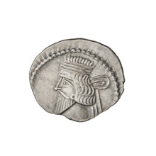 Drachma, Vardanes I (41–45). Obverse: bust of Vardanes I left, wearing a diadem. Reverse: Arsakes