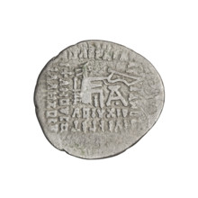 Drachma of Gotarzes II (King of the Parthians; 40–51). Obverse: bust of Gotarzes II left, wearing a