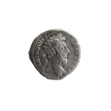 Denarius of Marcus Aurelius (121–180; Roman emperor 161–180), depicting spoils of war: carnyx