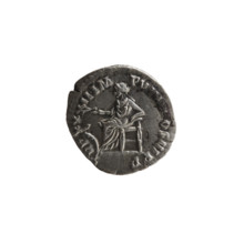 Denarius of Marcus Aurelius (121–180; Roman emperor 161–180). Obverse: head of Marcus Aurelius with