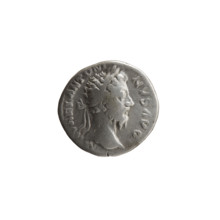 Denarius, Marcus Aurelius (121–180; Roman emperor 161–180), issuer; obverse: head of Marcus