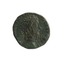 Dupondius, Marcus Aurelius (121–180; Roman emperor 161–180), issuer; obverse: head of Marcus