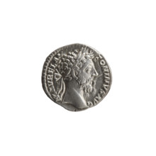 Denarius, Marcus Aurelius (121–180; Roman emperor 161–180), issuer. Obverse: Head of Marcus