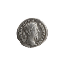 Denarius of Marcus Aurelius (121–180; Roman emperor 161–180), 179. Obverse: Head of Marcus Aurelius